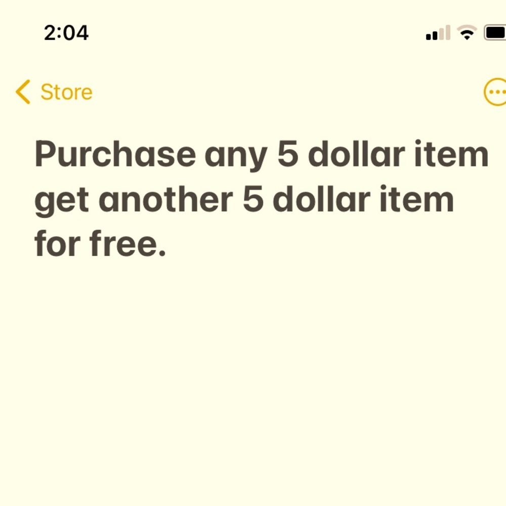 Spend five grab another 5 dollar item for free